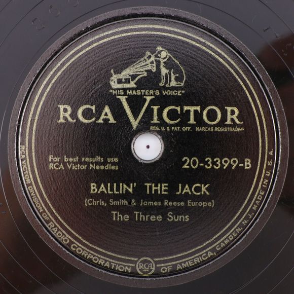 The Three Suns, Hurry! / Ballin' The Jack 1949 10" 78 rpm Shellac Record 20-3399 - Picture 3 of 16